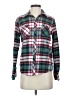 Natural Reflections 100% Cotton Plaid Green Long Sleeve Button-Down Shirt Size S - photo 1