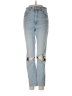 Express Color Block Blue Jeans Size 6 - photo 1