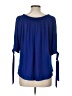 Peter Nygard 100% Polyester Blue 3/4 Sleeve Blouse Size L (estimated) - photo 2