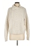 Zara Chevron-herringbone Ivory Turtleneck Sweater Size M - photo 1