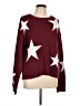 Shein 100% Polyester Stars Burgundy Pullover Sweater Size L - photo 1