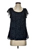 Ann Taylor LOFT Outlet 100% Polyester Stars Black Short Sleeve Blouse Size XS - photo 1
