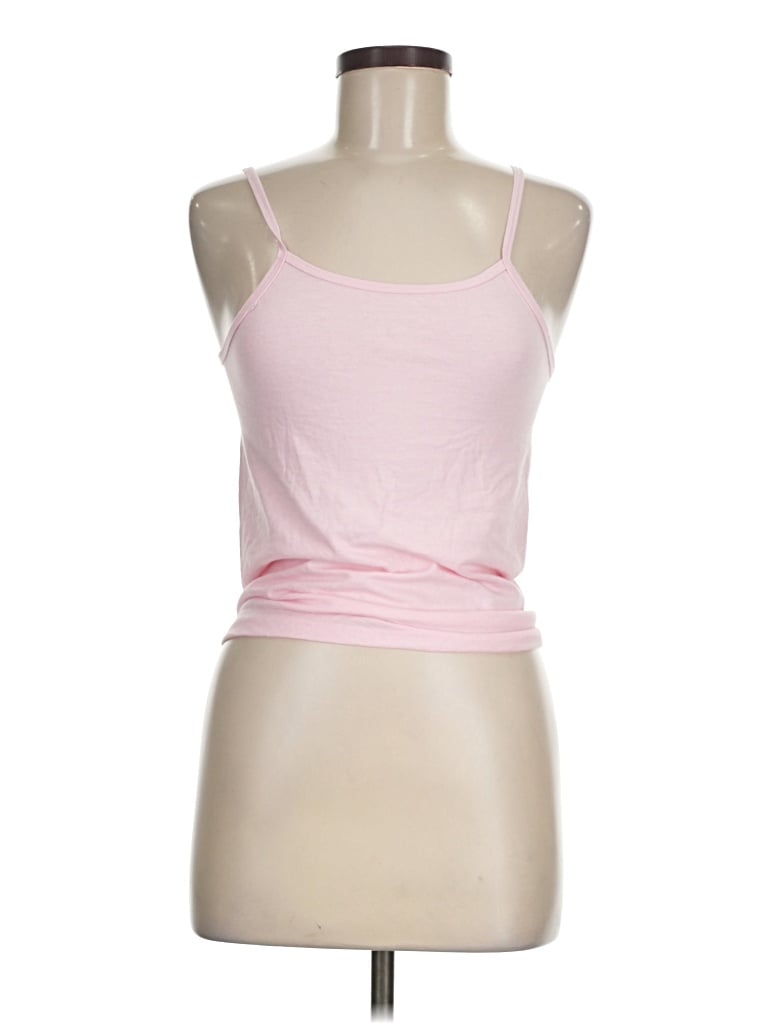 Pre-owned Fruit Of The Loom Tank Top Pink Halter Neckline Tops