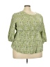 Shein Curve Green 3/4 Sleeve Blouse Size 4X - photo 1