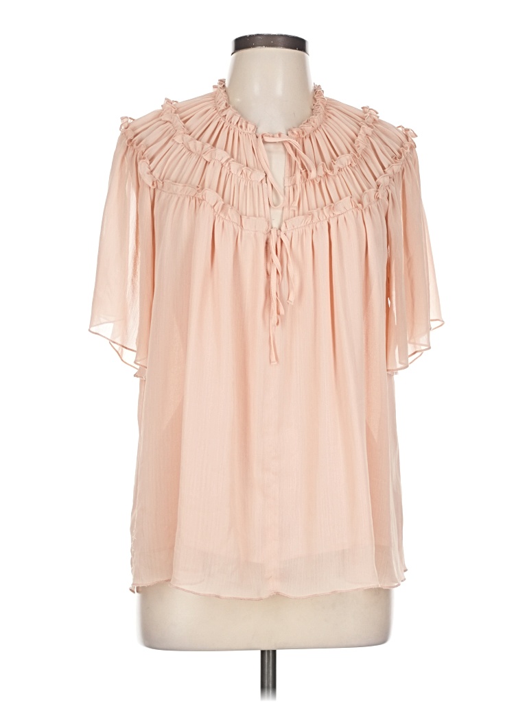 Pre-owned Zara Short Sleeve Blouse In Pink