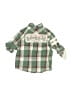 Guess 100% Cotton Plaid Green Short Sleeve Button-Down Shirt 18-24 MO / 24 MO - photo 2