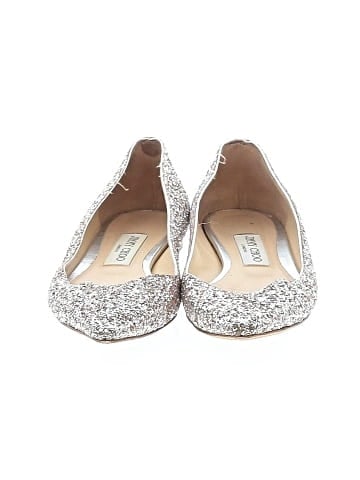 Jimmy Choo Glitter Flats (view 2)
