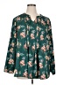 Shein Curve 100% Polyester Floral Green Long Sleeve Blouse Size 16 Plus (2) - photo 1