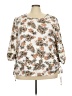 Como Blu Floral Ivory 3/4 Sleeve Blouse Size 3X - photo 1