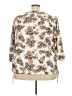 Como Blu Floral Ivory 3/4 Sleeve Blouse Size 3X - photo 2