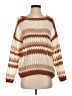 Bibi 100% Polyester Stripes Brown Pullover Sweater Size S - photo 1
