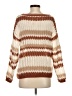 Bibi 100% Polyester Stripes Brown Pullover Sweater Size S - photo 2