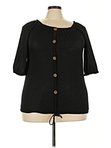 Free Kisses 3/4 Sleeve Button-Down Shirt (view 1)