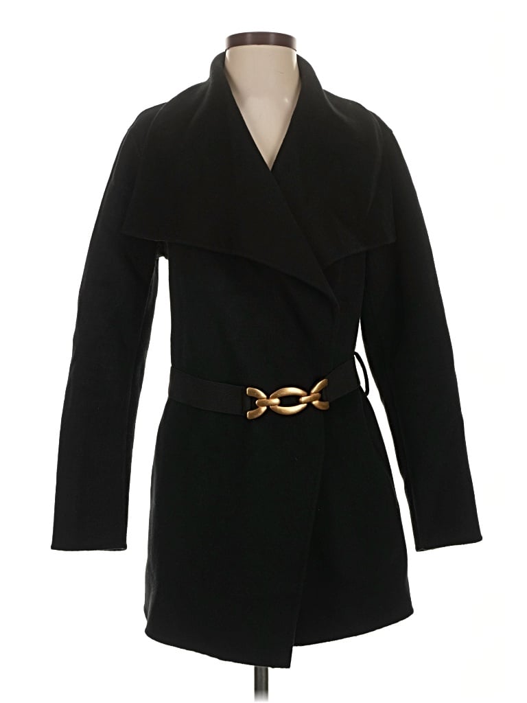Pre-owned Quince Wool Coat In Black