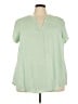 Torrid 100% Polyester Green Short Sleeve Blouse Size 3X Plus (3) - photo 1
