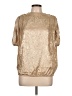 Unbranded 100% Polyester Metallic Gold Short Sleeve Blouse Size L - photo 1