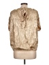 Unbranded 100% Polyester Metallic Gold Short Sleeve Blouse Size L - photo 2