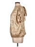 Unbranded 100% Polyester Metallic Gold Short Sleeve Blouse Size L - photo 5