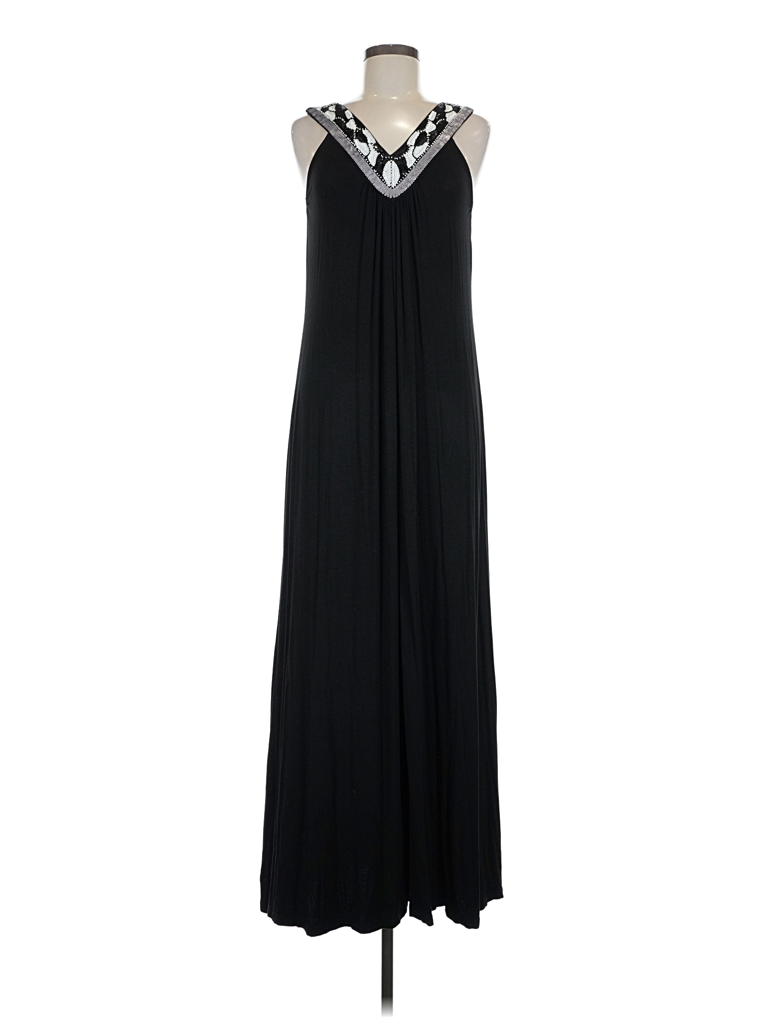 knee length dresses for ladies 1970s Neiman Marcus Floral Silk Chiffon Maxi Dress