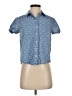 Pale Sky Polka Dots Blue Short Sleeve Button-Down Shirt Size XS - photo 1