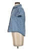 Pale Sky Polka Dots Blue Short Sleeve Button-Down Shirt Size XS - photo 5