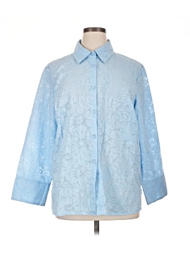 Susan Graver 3/4 Sleeve Button Down Shirt