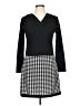Unbranded 100% Polyester Houndstooth Black Casual Dress Size L - photo 1