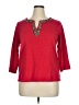 Rafaella 100% Cotton Red 3/4 Sleeve Top Size 1X - photo 1