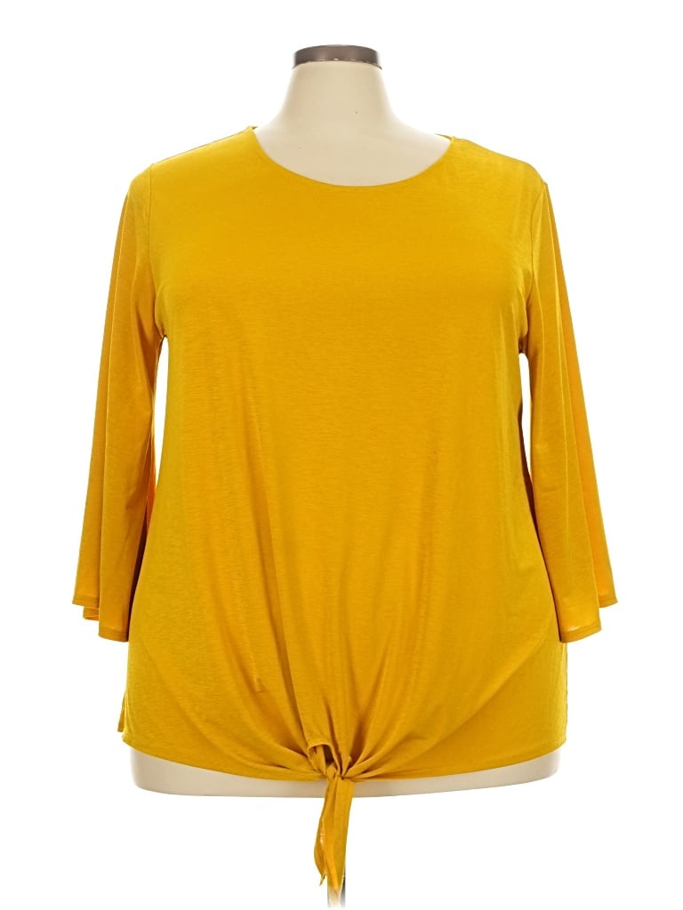 Pre-owned Cato 3/4 Sleeve T-shirt In Yellow