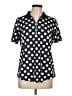 JoFit Polka Dots Teal Short Sleeve Blouse Size L - photo 1