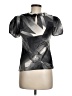 Coast 100% Silk Silver Black Short Sleeve Silk Top Size 8 - photo 2