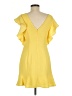 BCBGeneration 100% Polyester Solid Yellow Casual Dress Size 8 - photo 2