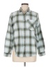 DASH Plaid Teal Long Sleeve Button-Down Shirt Size M - photo 1