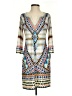 Hale Bob Graphic Paisley Aztec Or Tribal Print Multi Color Tan Casual Dress Size S - photo 1