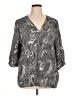 Soirée 100% Rayon Paisley Gray 3/4 Sleeve Blouse Size 1X - photo 1