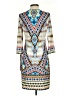 Hale Bob Graphic Paisley Aztec Or Tribal Print Multi Color Tan Casual Dress Size S - photo 2