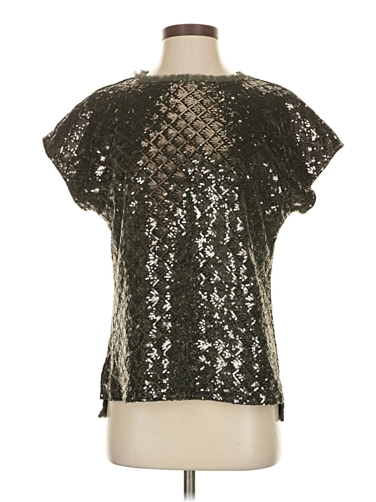 Pre-owned S'edge Short Sleeve Blouse In Silver