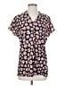 CAbi 100% Polyester Floral Pink Short Sleeve Blouse Size XS - photo 1