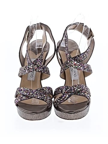 Jimmy Choo Glitter Platform Sandals (view 2)