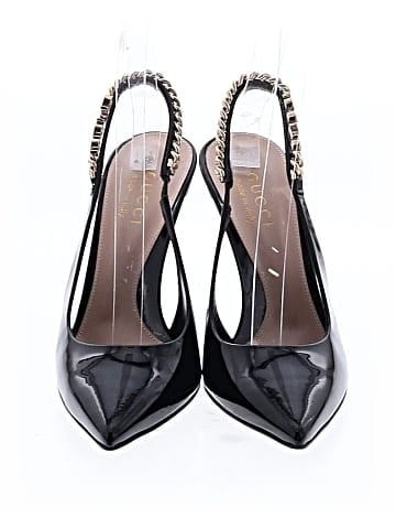 Gucci Patent Leather Charlotte Signoria Slingback Pumps (view 2)