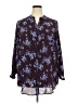 Joan Rivers 100% Polyester Floral Blue Long Sleeve Blouse Size 18w - photo 1