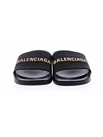 Balenciaga Logo Embossed Pool Slides  (view 2)