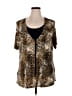 Studio 1940 Animal Print Gold Short Sleeve T-Shirt Size 1X - photo 1
