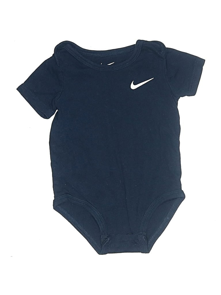 Pre-owned Nike Babies' Short Sleeve Onesie In Blue