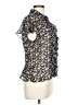 Chaps 100% Polyester Floral Black Short Sleeve Blouse Size L - photo 4