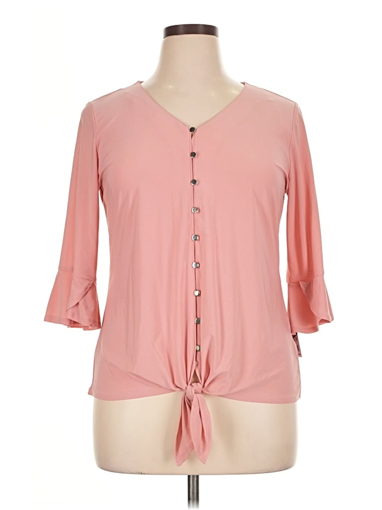 Pre-owned Ny Collection 3/4 Sleeve Blouse In Pink