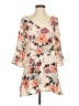seven forty two 100% Polyester Floral Tan Casual Dress Size XS - photo 1