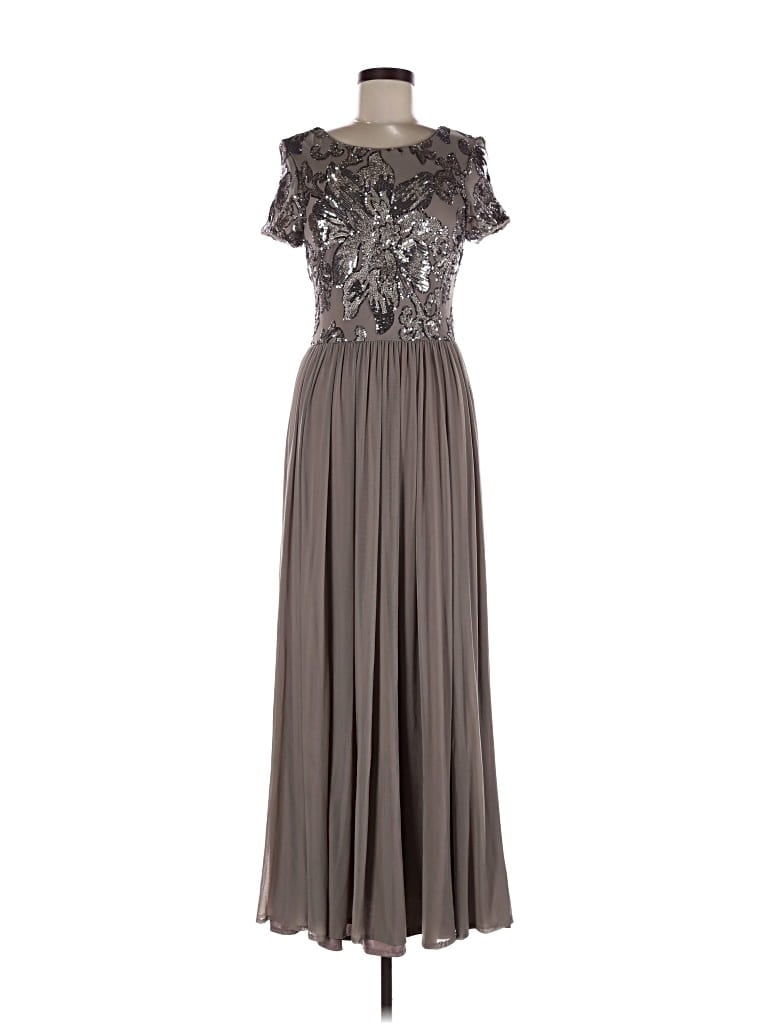 Pre-owned Betsy & Adam Cocktail Dress In Silver