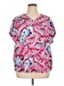 Jodifl 100% Polyester Paisley Pink Short Sleeve T-Shirt Size 1X - photo 1