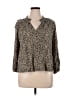 Caslon Animal Print Brown 3/4 Sleeve Blouse Size XL - photo 1